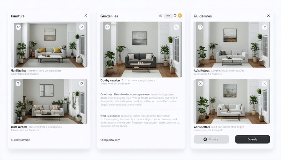 Real-time AI virtual staging interface demonstrating different interior design styles