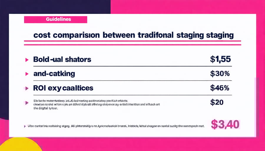 Cost comparison chart between traditional and AI virtual staging methods